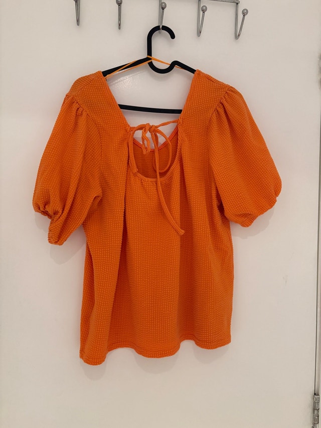 Orange top with tie back - women’s medium - photo 2