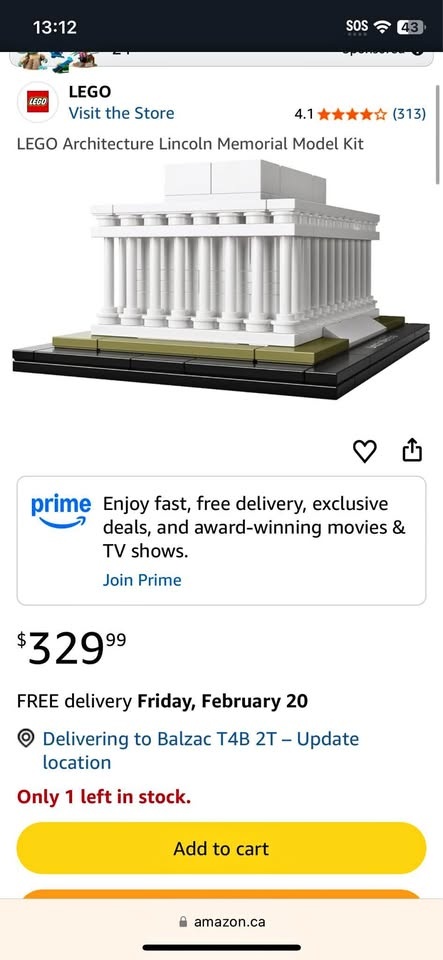Lincoln Memorial Lego Set