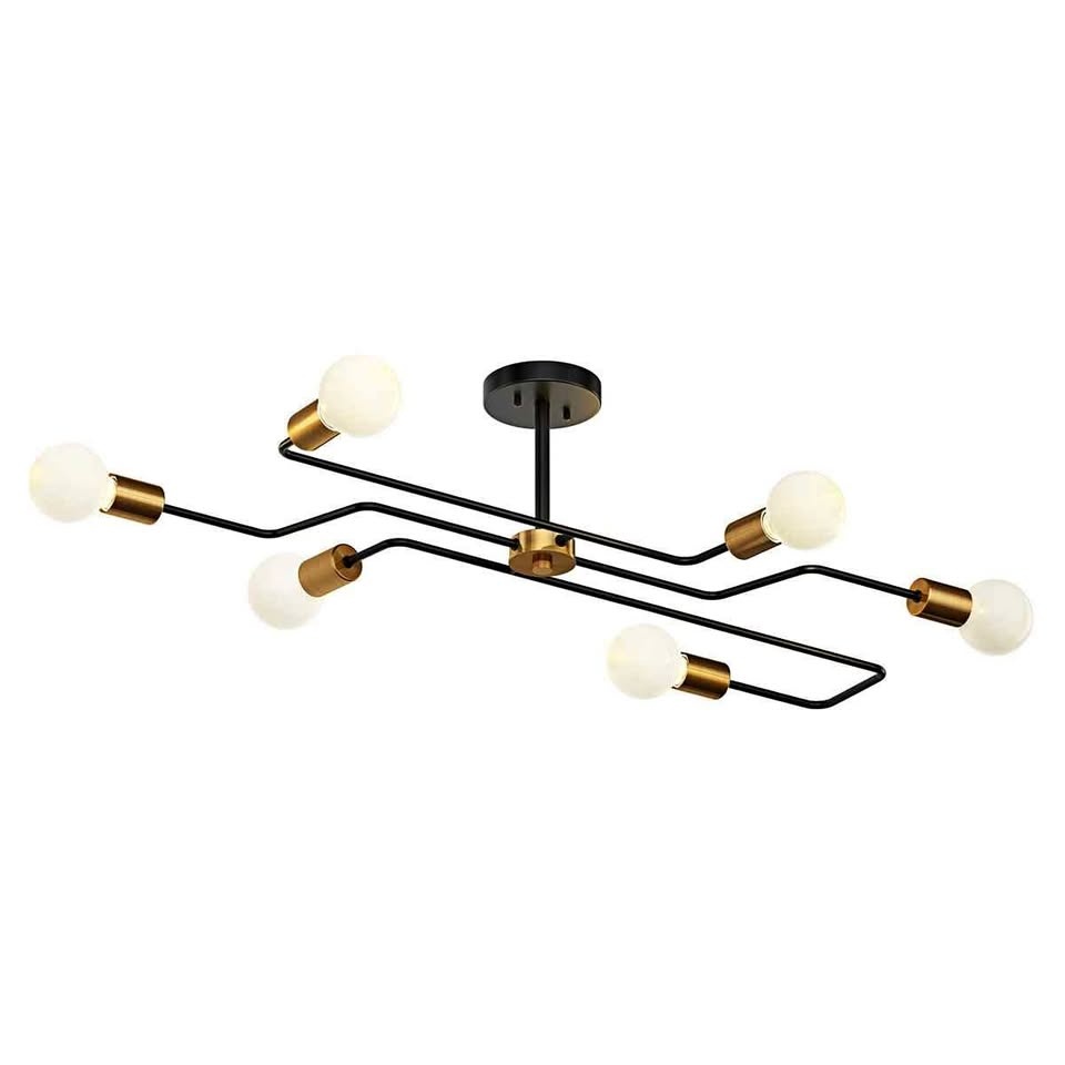 Makbel 6-Light Dimmable Semi-Recessed Ceiling Light