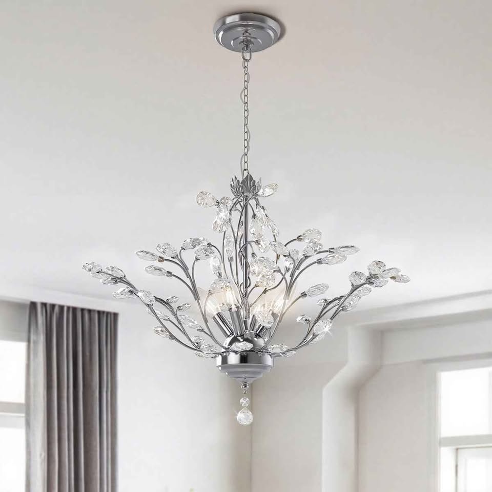 Unique Traditional 4-Light Chandelier with Darcey Crystal Detail - photo 2