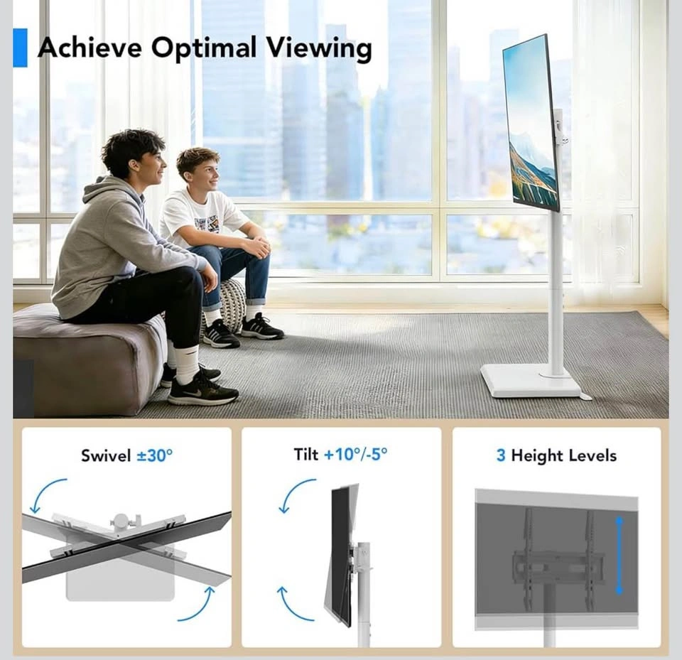 New Floor TV Stand with Mount for 26"-55" (White) - photo 2