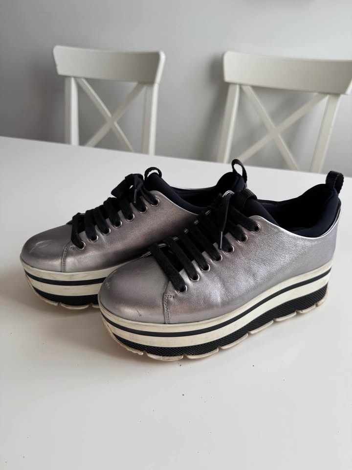 Silver platform sneakers - photo 2