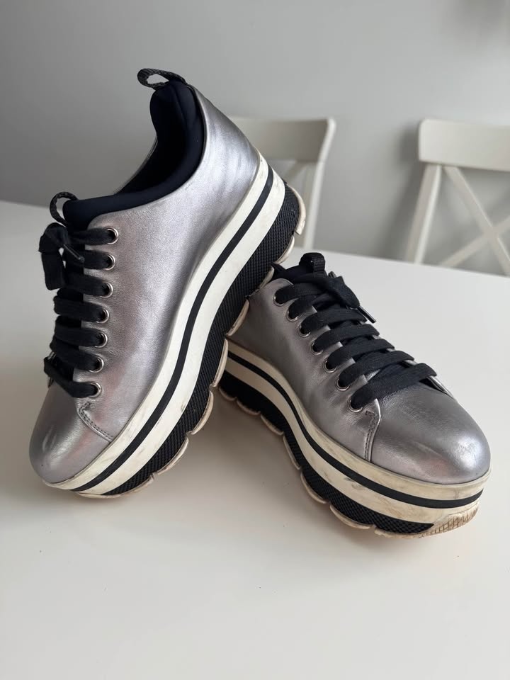 Silver platform sneakers - photo 4