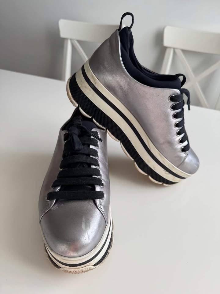 Silver platform sneakers - photo 5