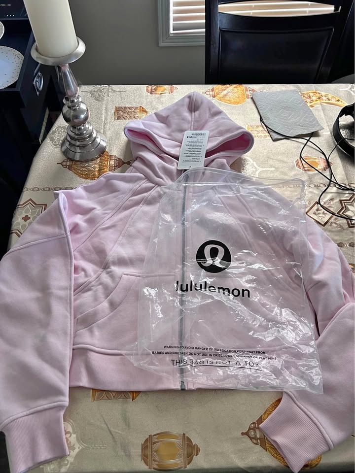 Pink Lululemon Cropped Scuba Jacket