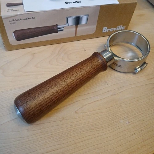58mm Naked Portafilter for Breville BA304 - Walnut Handle - photo 4
