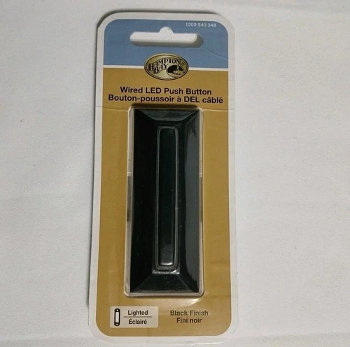 Hampton Bay Wired Push Button LED Black Finish CH-554-00