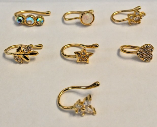 12 pcs Faux Nose Septum Rings Cuff & Clip On Fake - photo 2
