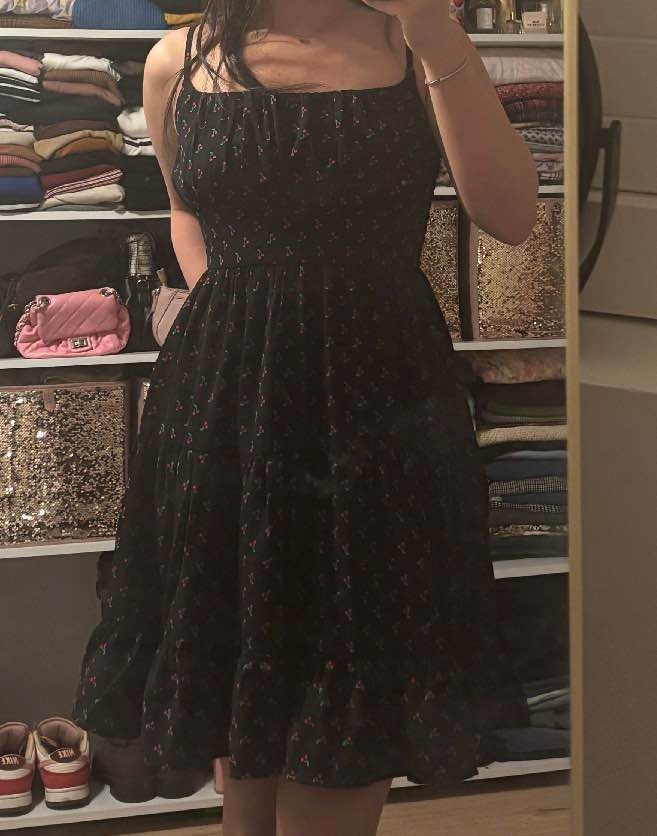 Liberty Love Cherry Print Smocked Dress S - photo 3