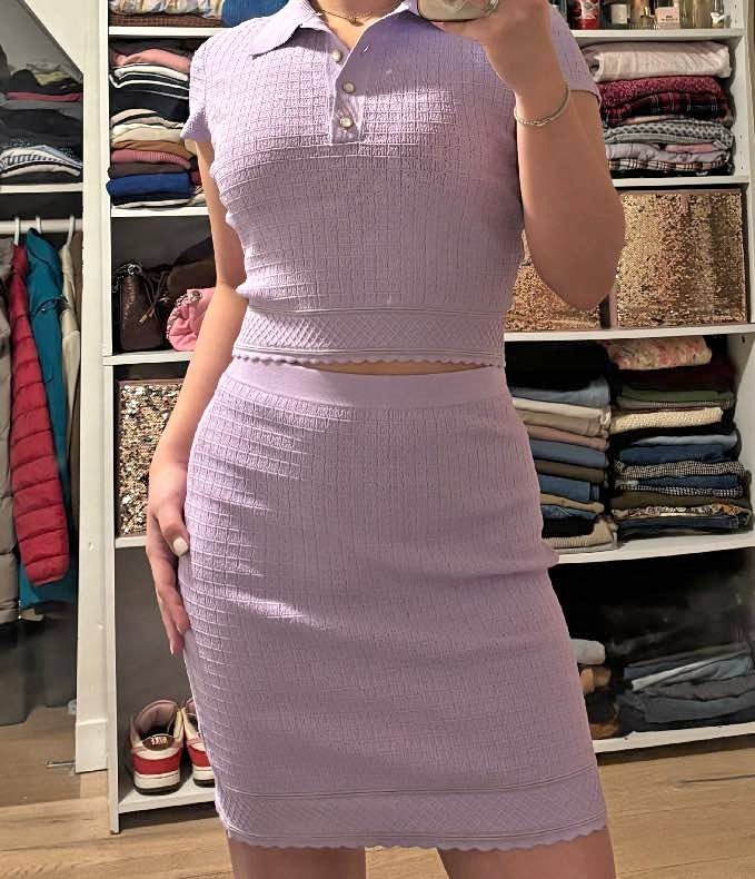 House of Harlow 1960 Lavender Knit Two-Piece Set Small