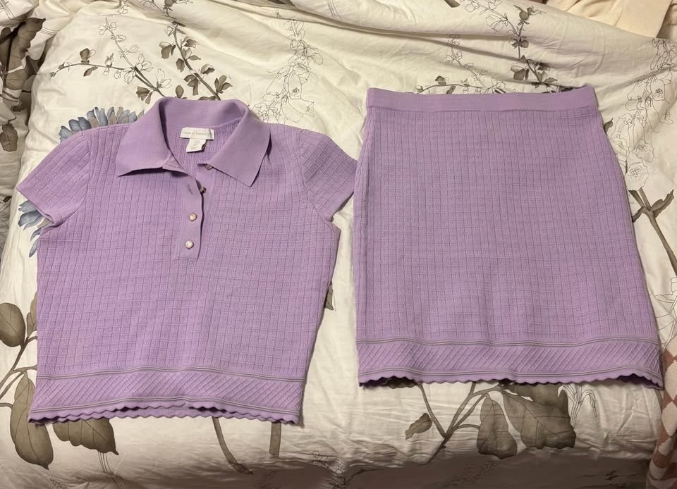 House of Harlow 1960 Lavender Knit Two-Piece Set Small - photo 2