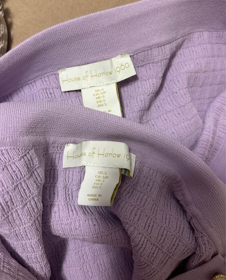 House of Harlow 1960 Lavender Knit Two-Piece Set Small - photo 3