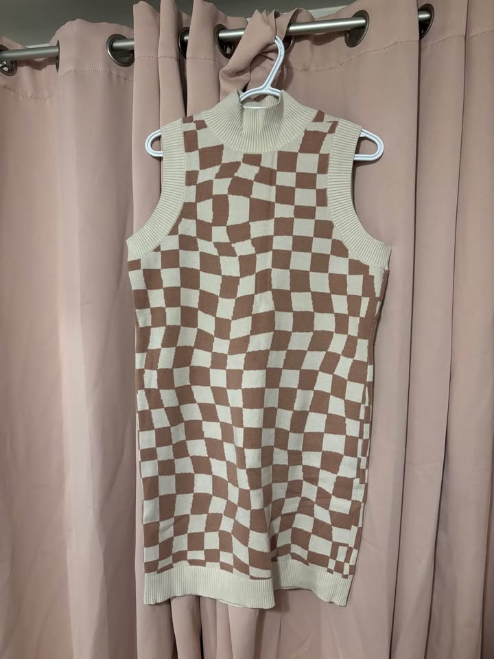 WILLIAMRAST Checkerboard Knit Dress Large - photo 2