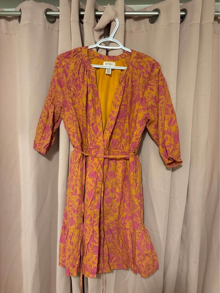 Jessica Simpson Floral Tie-Waist Dress L - photo 2