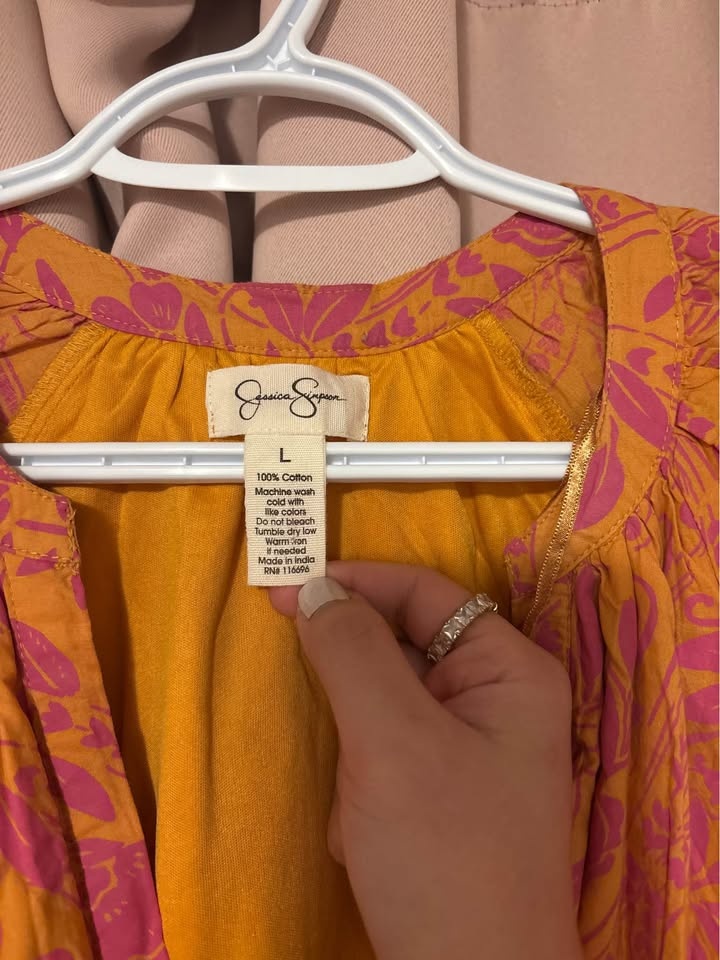 Jessica Simpson Floral Tie-Waist Dress L - photo 3