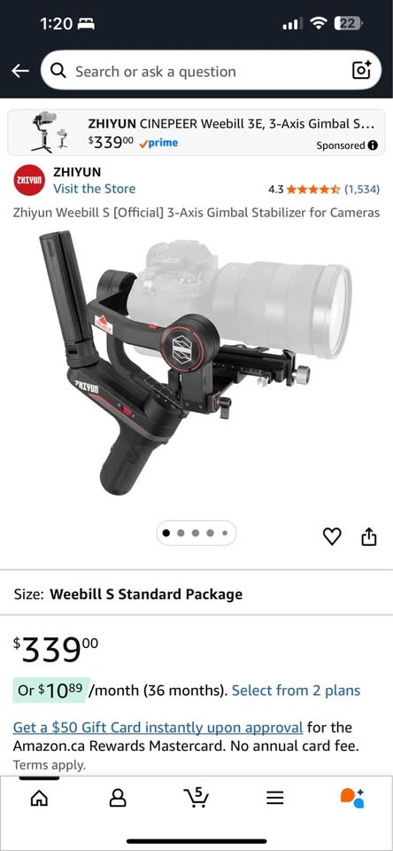 Zhiyun Weebill S 3-Axis Gimbal – Like New – With Box $210 OBO - photo 5