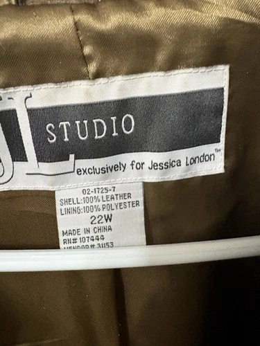 JL Studio Jessica London Leather Jacket Women's Size 22W Brown - photo 2