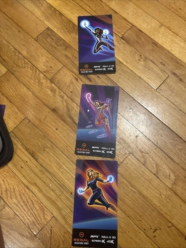 Set of 3 The Marvels Collectible Tickets Regal Marvel Studios MC