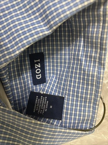 Izod Men's Blue Gingham Button-Down Shirt - photo 3