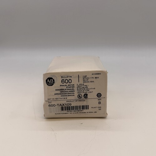 Allen-Bradley 600-TAX4 Series B Manual Motor Starter - New - photo 3