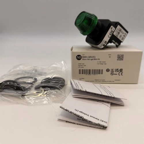 Allen-Bradley 800H-QRH2G 30mm Green Pilot Light 12-130V AC/DC LE