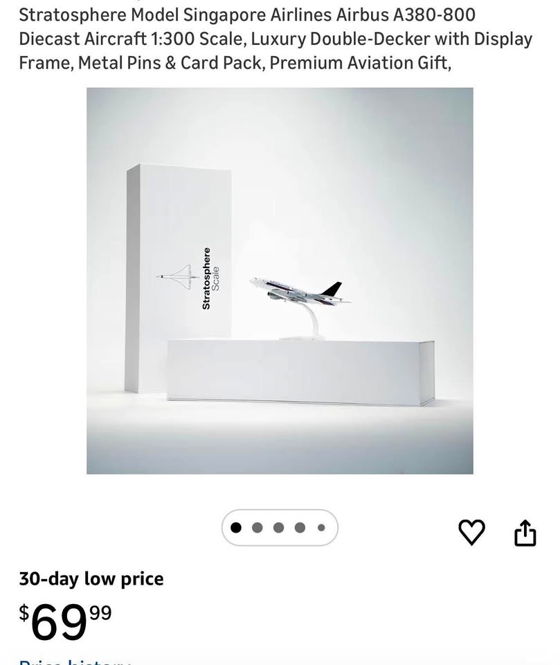 New Diecast 1:300 Singapore Airlines Airbus A380-800