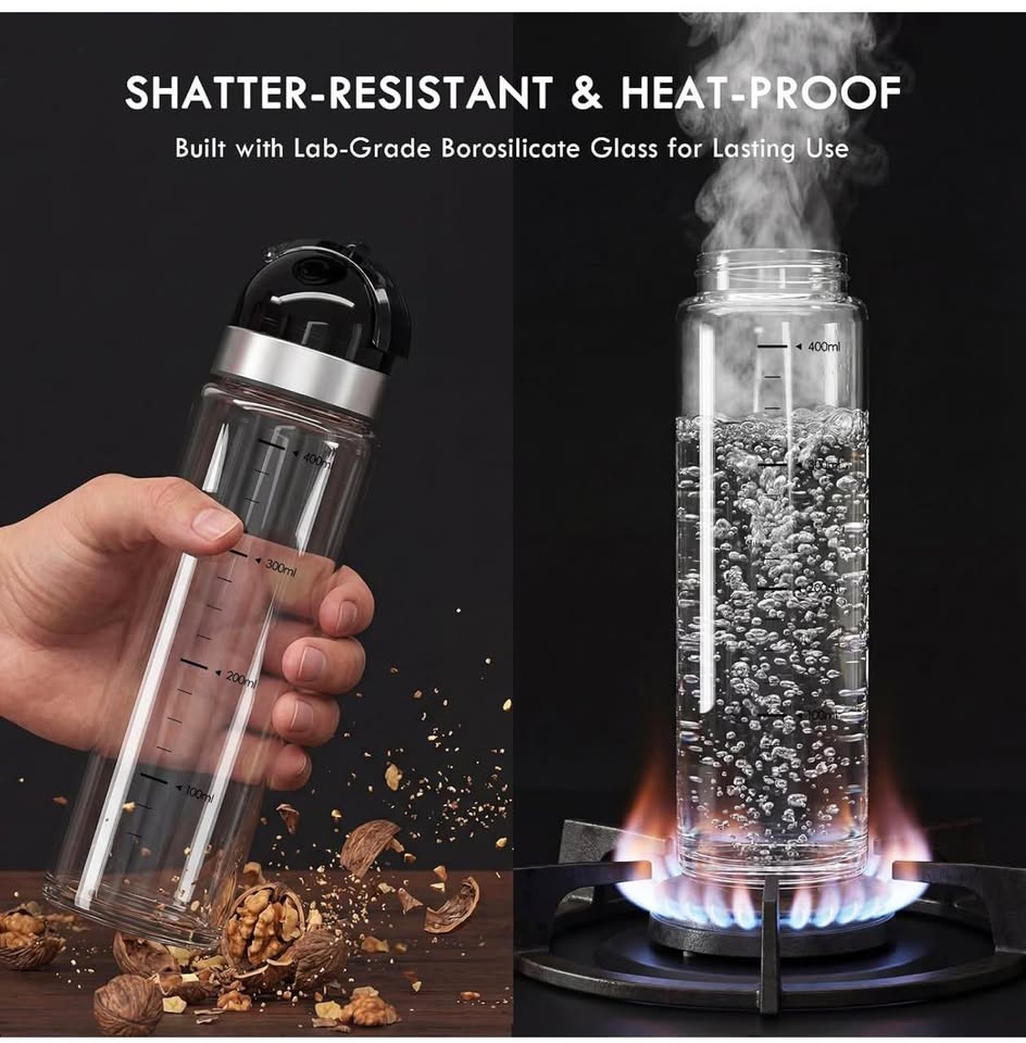 (New) Glass Oil Dispenser Bottle with No-Drip Spout - photo 2