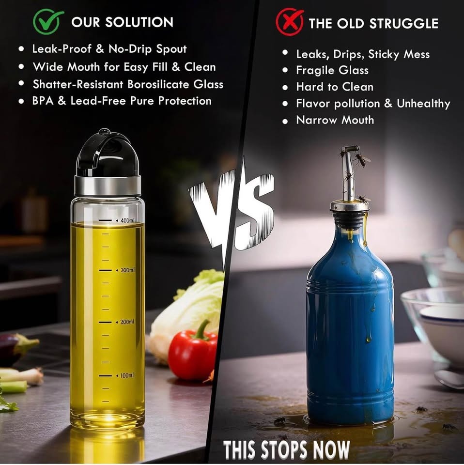 (New) Glass Oil Dispenser Bottle with No-Drip Spout - photo 4