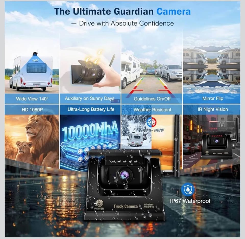 (New) Wireless Backup Camera for RV: 7" Portable Touchscreen - photo 5