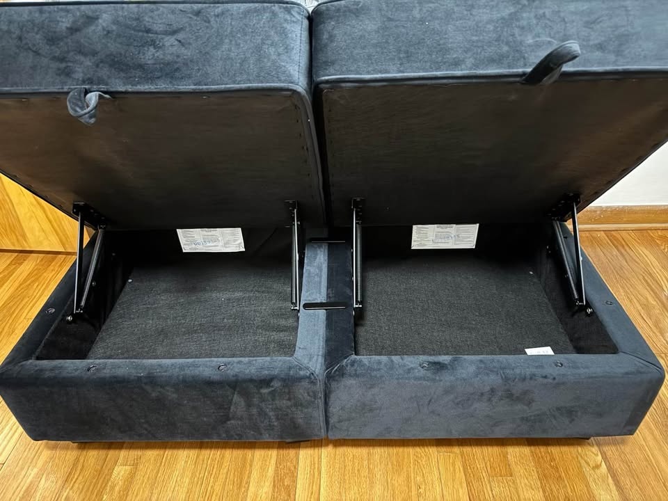 Set of Two Chairs/Love Seat - Black Velvet, Brand New - photo 4