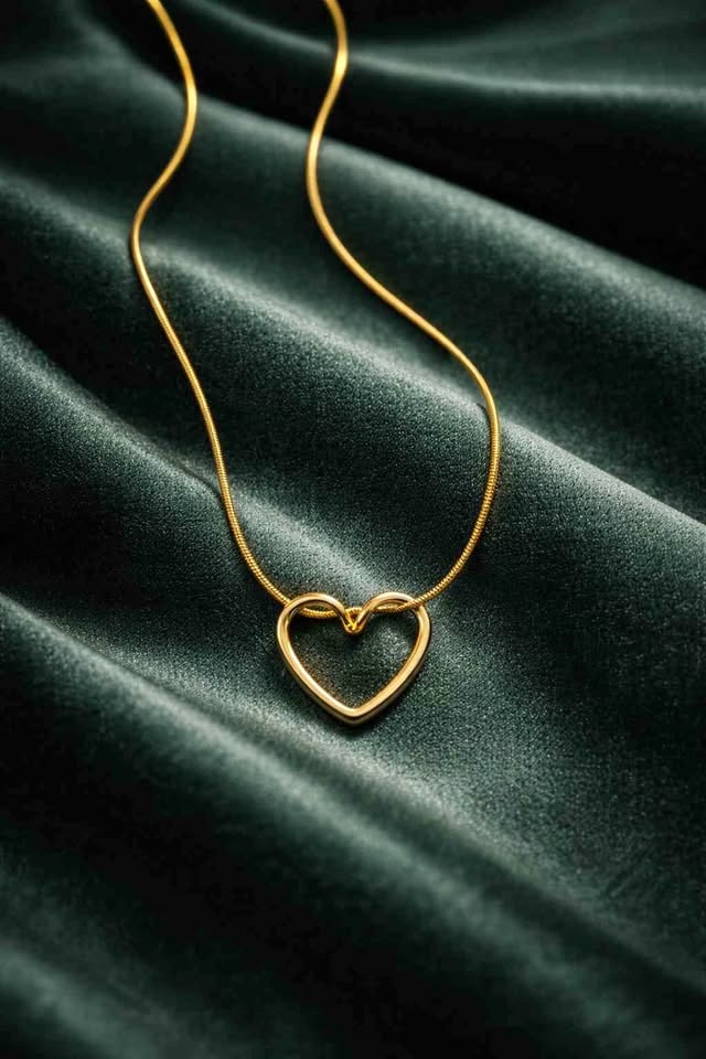 18K Gold-Plated Stainless Steel Heart Pendant Necklace