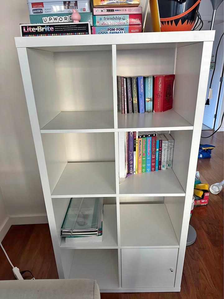 IKEA KALLAX 2x4 Shelf (White) + Door Insert – Great Condition