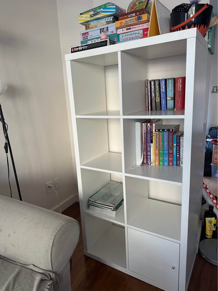 IKEA KALLAX 2x4 Shelf (White) + Door Insert – Great Condition - photo 2