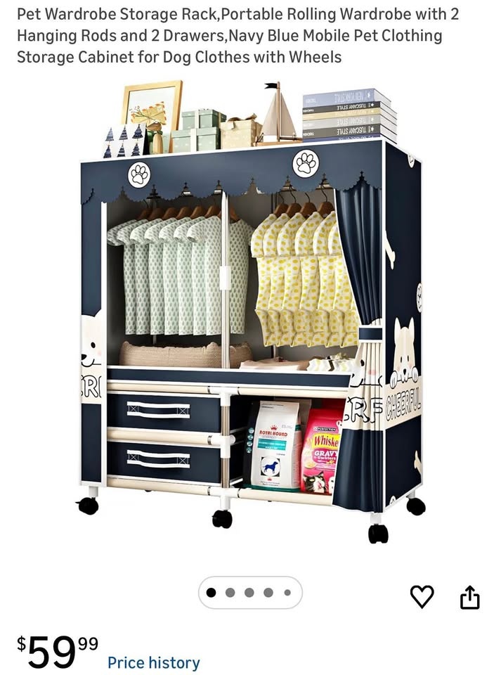(New) Portable Rolling Wardrobe Storage Rack