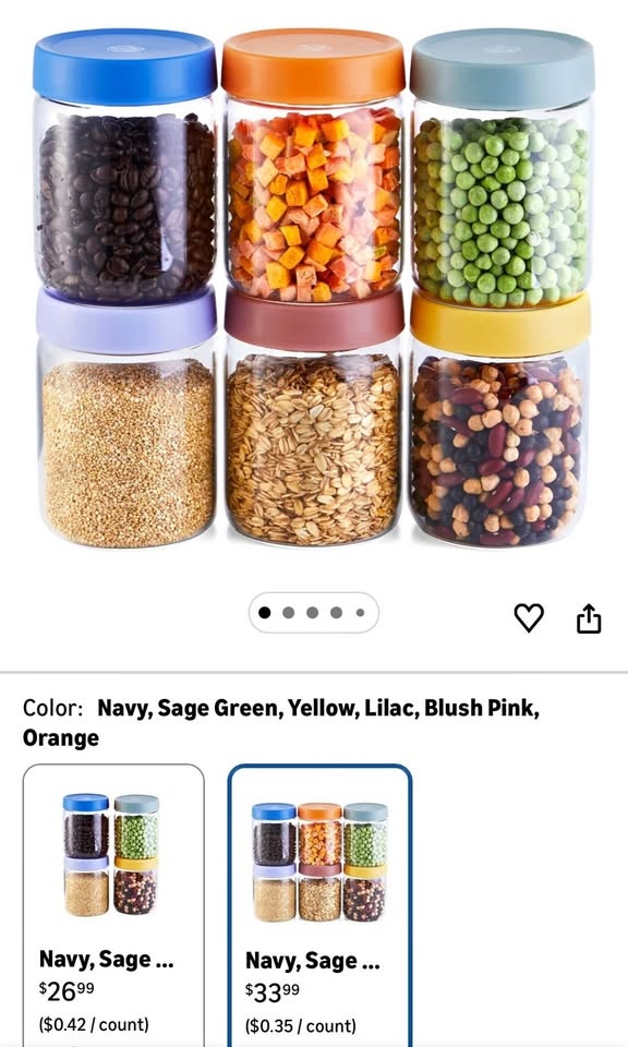 6 Pack 16oz Borosilicate Glass Jars w/ Airtight Lids