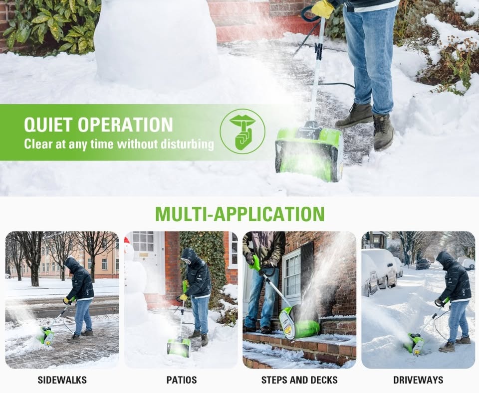 Electric Snow Shovel, 20ft Throwing Distance - photo 4