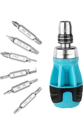 DURATECH Stubby Ratcheting Screwdriver, 12-in-1 Multi-bit - photo 4