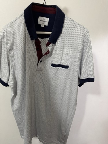 Peter Werth Men's Large White Short Sleeve Polo Shirt