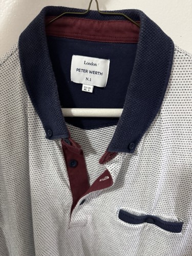 Peter Werth Men's Large White Short Sleeve Polo Shirt - photo 2