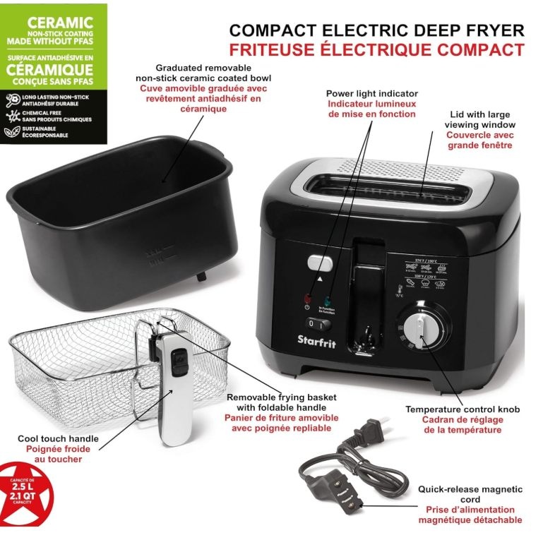 2.5L Oil Fryer with Removable Ceramic Bowl - photo 3