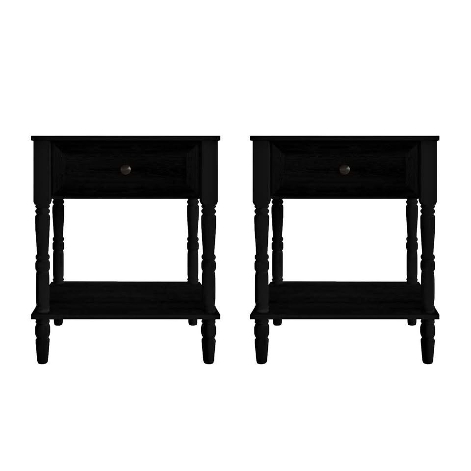 Ruston 1-drawer bedside table (set of 2) by Charlton Home