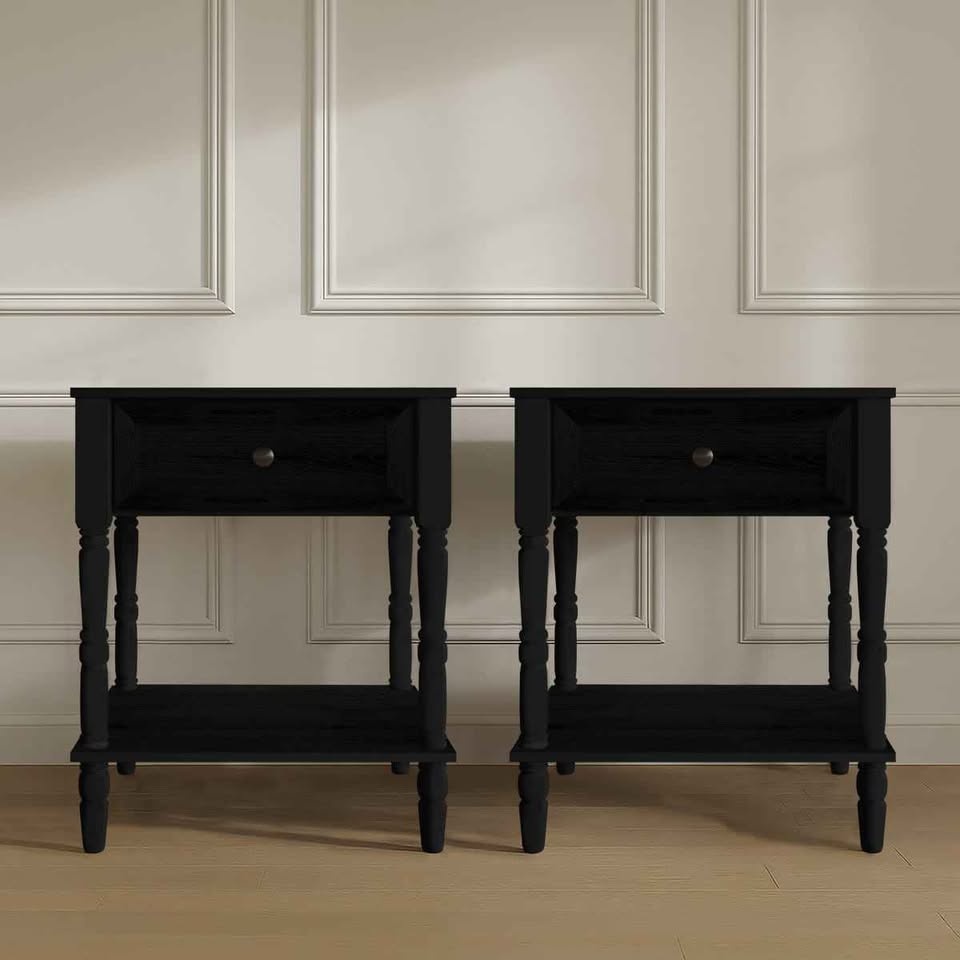Ruston 1-drawer bedside table (set of 2) by Charlton Home - photo 2