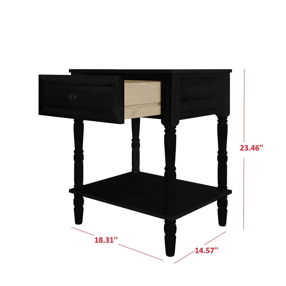 Ruston 1-drawer bedside table (set of 2) by Charlton Home - photo 3