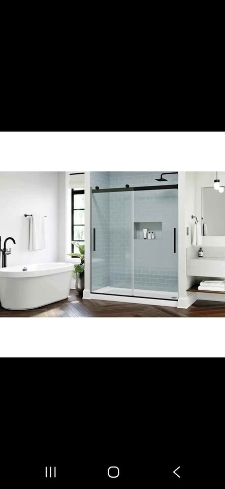 Delta Classic 500 Frameless Barndoor Shower Door - Black