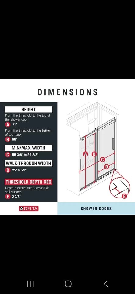 Delta Classic 500 Frameless Barndoor Shower Door - Black - photo 4