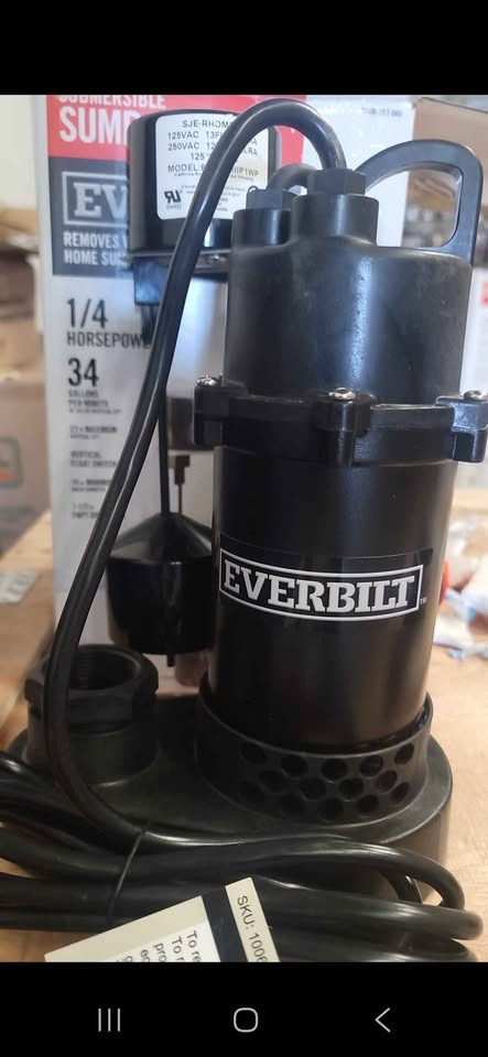 Everbilt 1/4 HP Aluminum Sump Pump with Tethered Switch - photo 2