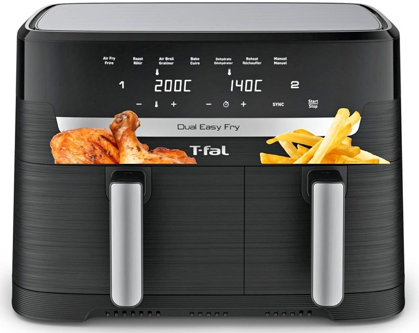 T-fal Dual Easy Fry XL Air Fryer - 7-in-1, 2 Baskets