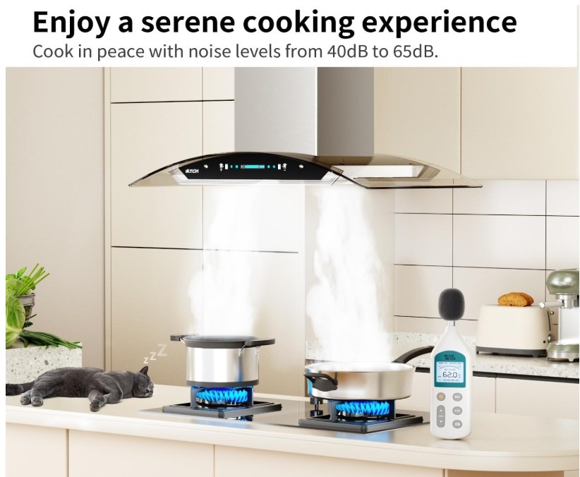 30inch Island Mount Range Hood, 900cfm, Gesture Sensing - photo 2