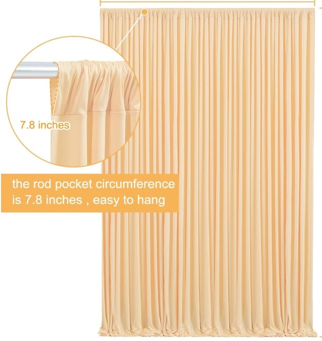 Dark Champagne Backdrop Curtain for Parties, Wedding Baby Shower - photo 3