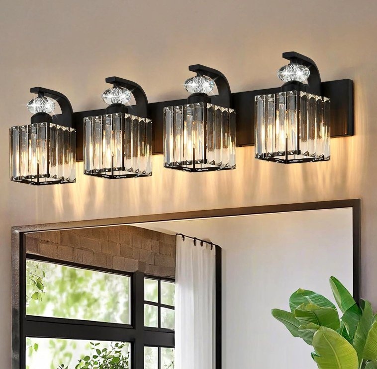 28.4" Crystal Bathroom Vanity Light Fixture (New)